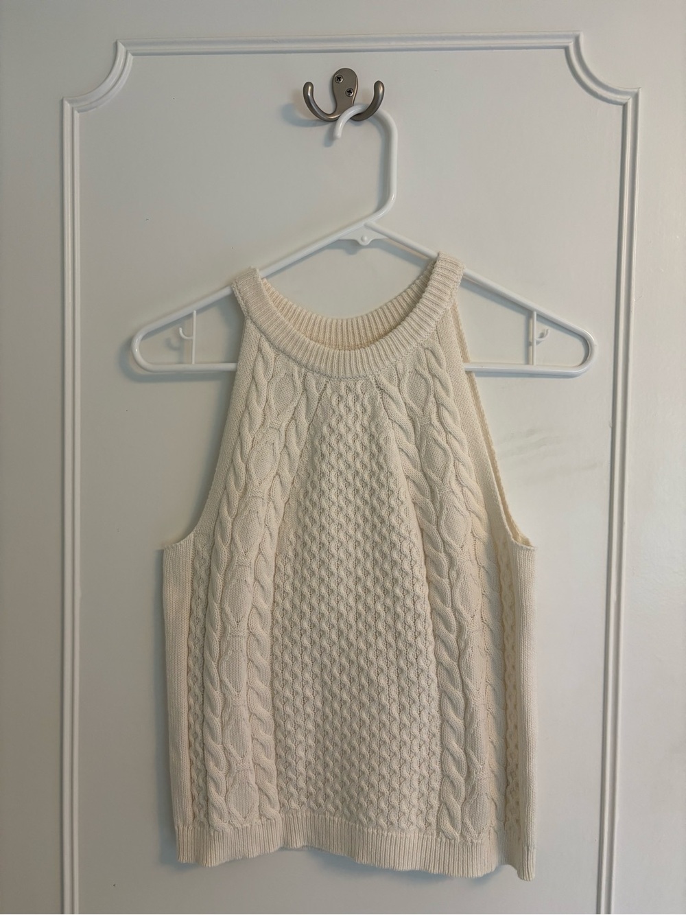 a new day Cream Cable Knit Halter Sweater Tank
